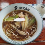 田沢食堂 - かしわそば 500円