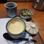 Funato - 茶碗蒸し、胡瓜と山くらげの漬物