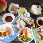 道の駅 みつ シーサイドレストラン 魚菜屋 - カキ膳　１５８０円