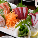 鮮魚刺身の3種盛り