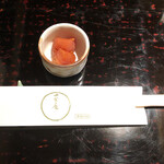 田舎庵 - 柚子風味（辛子明太子）。上品な味付けでお酒にぴったり