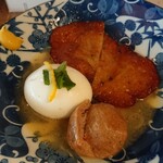 Toridashi Oden Nerimon - 季節の薩摩揚げ、いわしつみれ、伊藤養鶏場さんの半熟卵