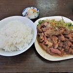 石神食堂 - ミックス（ホルモン、すじ）￥700＆めし￥200