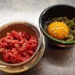 焼肉おにくや - 食べる直前の混ぜていただく生のゆっけ復活！！