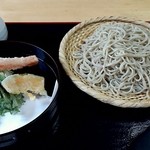 そば仁 - 特もり（８００円）と野菜天ぷら（２００円）