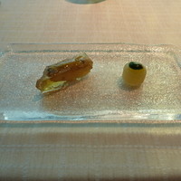 ベージュ アラン・デュカス 東京 - 2012年12月真鯛のゼリー寄せと、大根・ほうれん草（鎌倉野菜です）