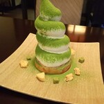 港屋珈琲 - くるくるソフトクリームパフェしぇるとるて(抹茶)※小豆と白玉なし