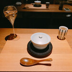Nihon Ryouri Tekisui - 御座付け右側にある甘茶