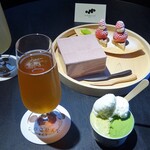 Loquat Nisiizu - ウエルカムドリンク：地ビール、SANTiのジェラート、茶菓子