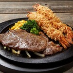 ・Fried shrimp & rib Steak