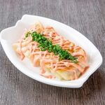 Fried Gyoza / Dumpling with mentaiko and mayonnaise