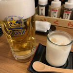 十勝 北海道 浜直活鮮 魚の一心 - 生ビールとお通し