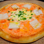 Cod roe mochi pizza