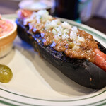 Hotdog stand homeys - 《ランチ》キーマドッグ(パン:黒いラム麦+50円)@税込1,230円：ちょい寄ります。