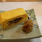 茶つぼ - うな玉、ふわふわの卵焼き。器にうなぎマークが隠れてます。