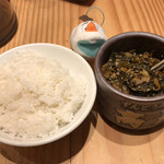 ラー麺ずんどう屋 - ライス大100円（税込）＋高菜（無料トッピング）