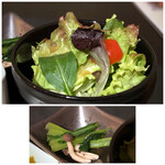 Cafe&Bar Stella - ◆サラダはお野菜たっぷり。 ◆小松菜とシメジの煮浸しは、優しい味わい。