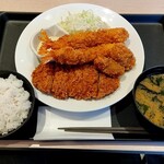 松のや - ロースかつと海鮮2種盛合わせ定食