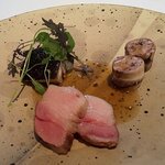 リストランテKubotsu - 武藤さんの走る豚を2種の調理法で　山口さんの椎茸と（2021.12）