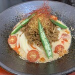 極楽うどん TKU - 豆乳とゴマだれの冷やし担々麺（中盛）（￥840）