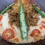 極楽うどん TKU - 豆乳とゴマだれの冷やし担々麺（中盛）（￥840）