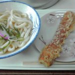 こんぴらうどん - かけうどん１５０円とちくわ天１００円