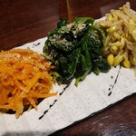 黒毛和牛焼肉 虎斑 - ナムル盛り合わせ