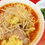 ラーメン二郎 - ラーメン半分＋ニンニク多め＋青ネギＳＫ