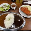 男気豚カツカレー - ロースカツカレー合いがけ