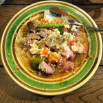 クスクス ルージール - 炭火焼き　仔羊Ｓサイズ1,600円取り分け後かきまぜた！