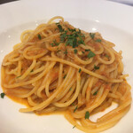 トラットリア ラ パルテンツァ - 渡り蟹のトマトクリームソース和えスパゲティ