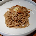 蕎麦粉食堂 Buckwheat - パスタ　ナメコと藤沢大根のアーリオオーリオ