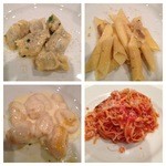 バールアリメンターリ ダニエラ - 左上より　アニョロッティ・デル・プリン　ガルガネッリ　雉のラグー　南瓜のニョッキ クリームソース　タヤリン　ポモドーロソース