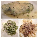 バールアリメンターリ ダニエラ - ほうれん草とリコッタのニューディ 　ほうれん草のコルドネッティ　ピーチ鹿のラグーソース 