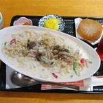 手作りうどん工房楽 - カルボナーラ風うどん(大盛)