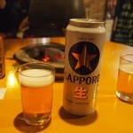 やきとり君 - ビールは500mlの缶ビール