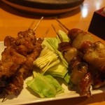 やきとり君 - 皮、ポテトチーズフランク