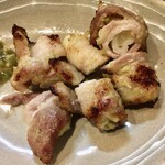 宵ノねこ - 三浦豚の葱巻き ワサビ炙り