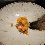 味あら井 - 炙った伊勢海老に唐墨と鬼おろし