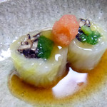 奈良・春日奥山 月日亭 - 白菜のおひたし　あんでいただく