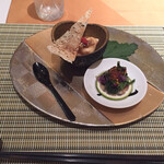 GRAND XIV - 無花果の胡麻味噌田楽
                        菊花と菊菜のお浸し
                        舞浜産畳いわしチーズ