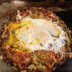 Okonomiyaki Teppanyaki Jussen - べた焼き(豚肉.うどんそば無) 650円