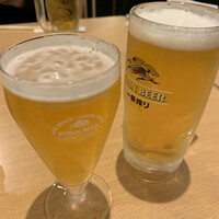 うなぎ･ひつまぶし炭櫓 京都四条河原町店 - 生ビール　中とグラス