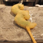 串揚げ かたやま - 海老のしそ巻き（塩）