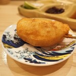 串揚げ かたやま - 蓮根の海老すり身詰め（おろしポン酢 or 特製たれ）