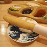 串揚げ かたやま - アスパラの肉巻き（おすすめ：タルタルソース）