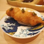 串揚げ かたやま - 鶏せせりの柚子胡椒のせ（おすすめ：おろしポン酢）