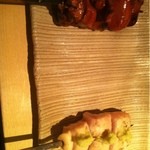 鳥しき - 血肝と鳥わさ