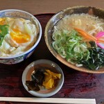 Udondokoro Yamaki Shouyugura - かつ丼とかけうどんのセット
