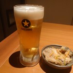 海鮮料理屋 大告丸 - 生ビール＆お通し